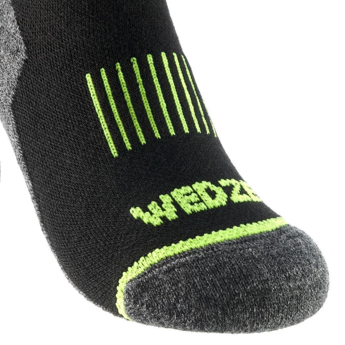 WEDZE - KIDS' SKI SOCKS - 100, BLACK