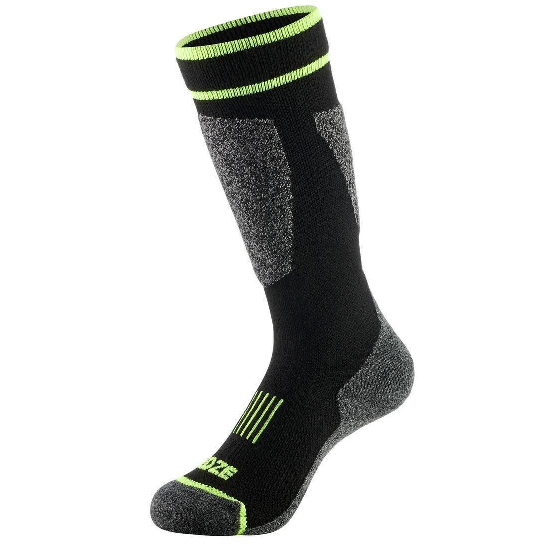 WEDZE - KIDS' SKI SOCKS - 100, BLACK