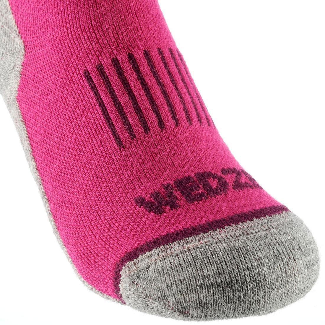 WEDZE - KIDS' SKI SOCKS - 100, BLACK