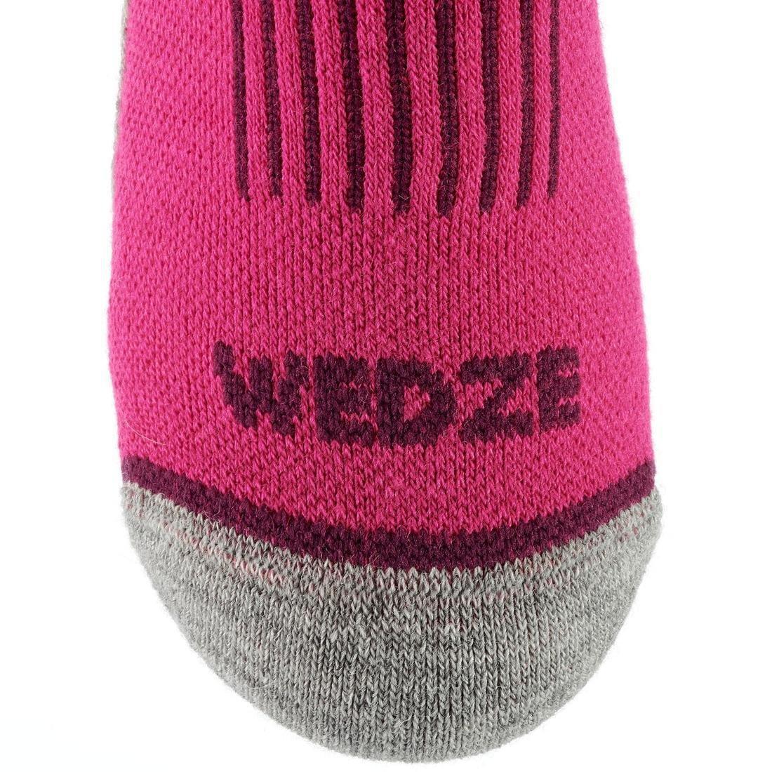 WEDZE - KIDS' SKI SOCKS - 100, BLACK