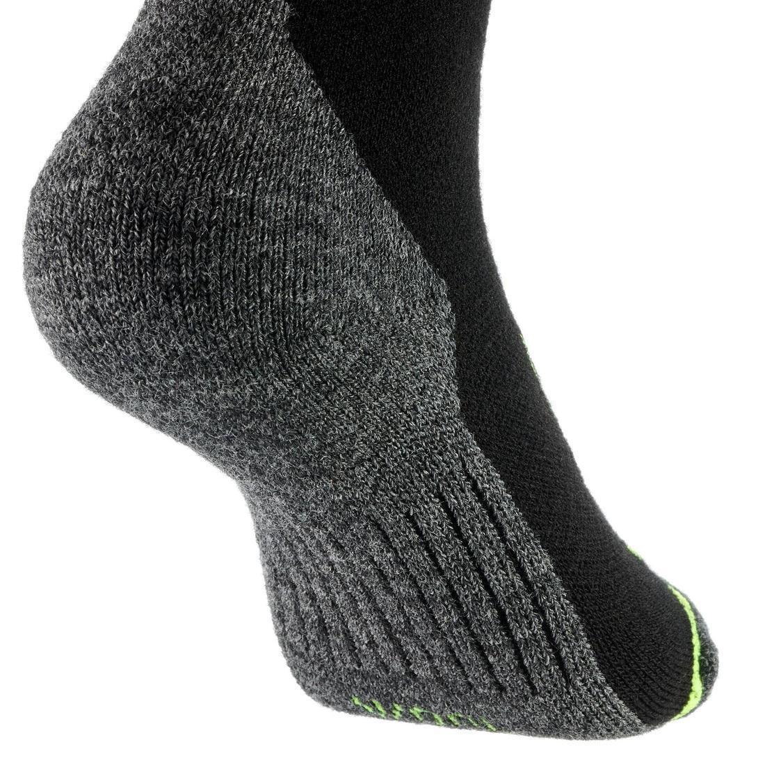 WEDZE - KIDS' SKI SOCKS - 100, BLACK