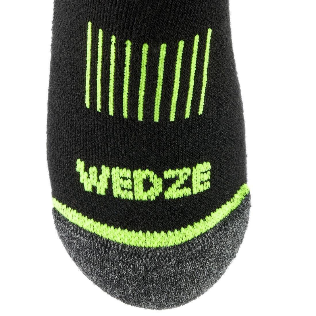 WEDZE - KIDS' SKI SOCKS - 100, BLACK