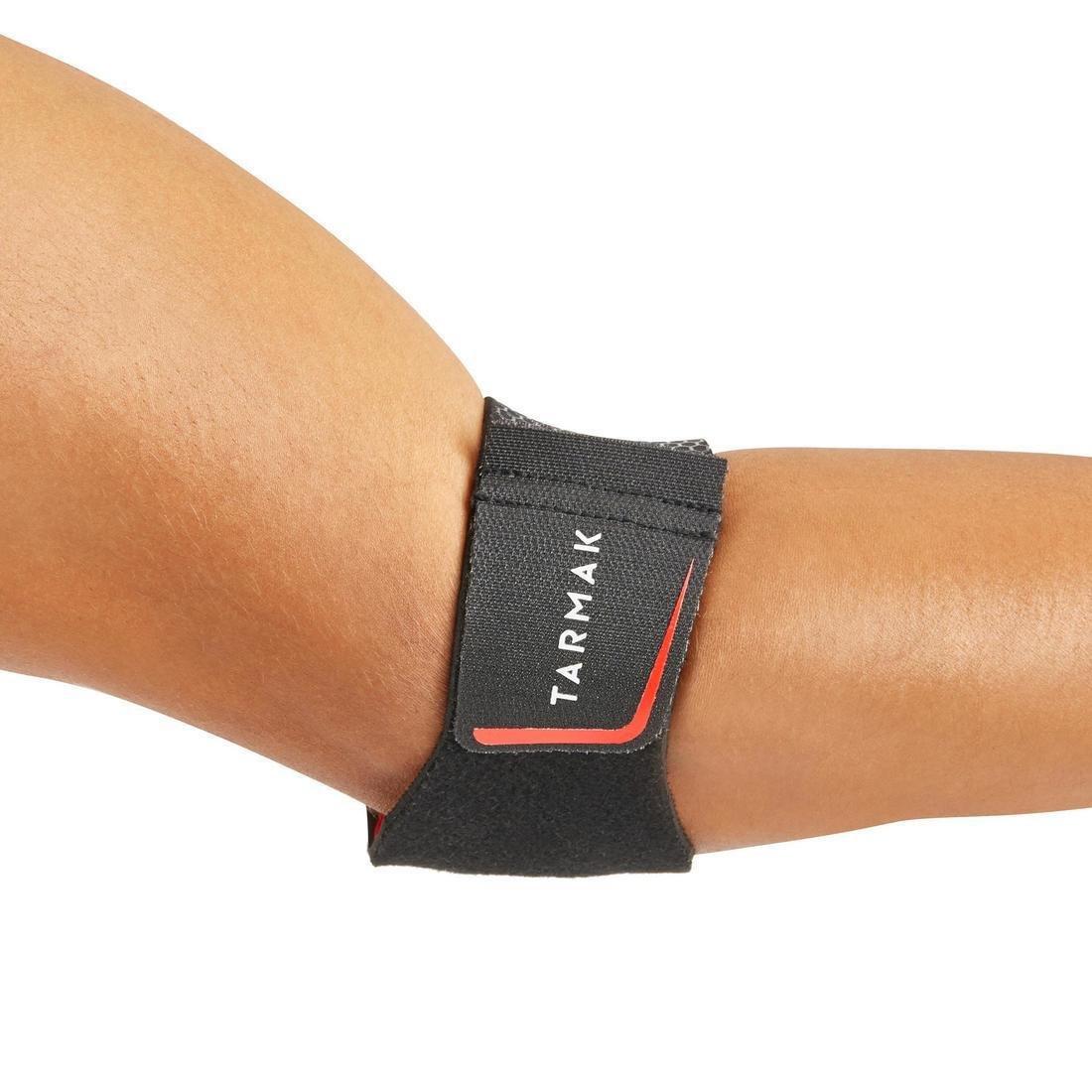 Men's/Women's Left/Right Supportive Elbow Strap, Black, No Color, large image number 0