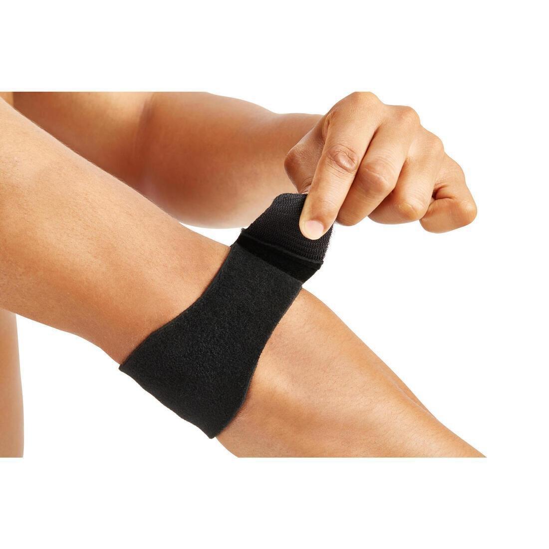 Men's/Women's Left/Right Supportive Elbow Strap, Black, No Color, large image number 6