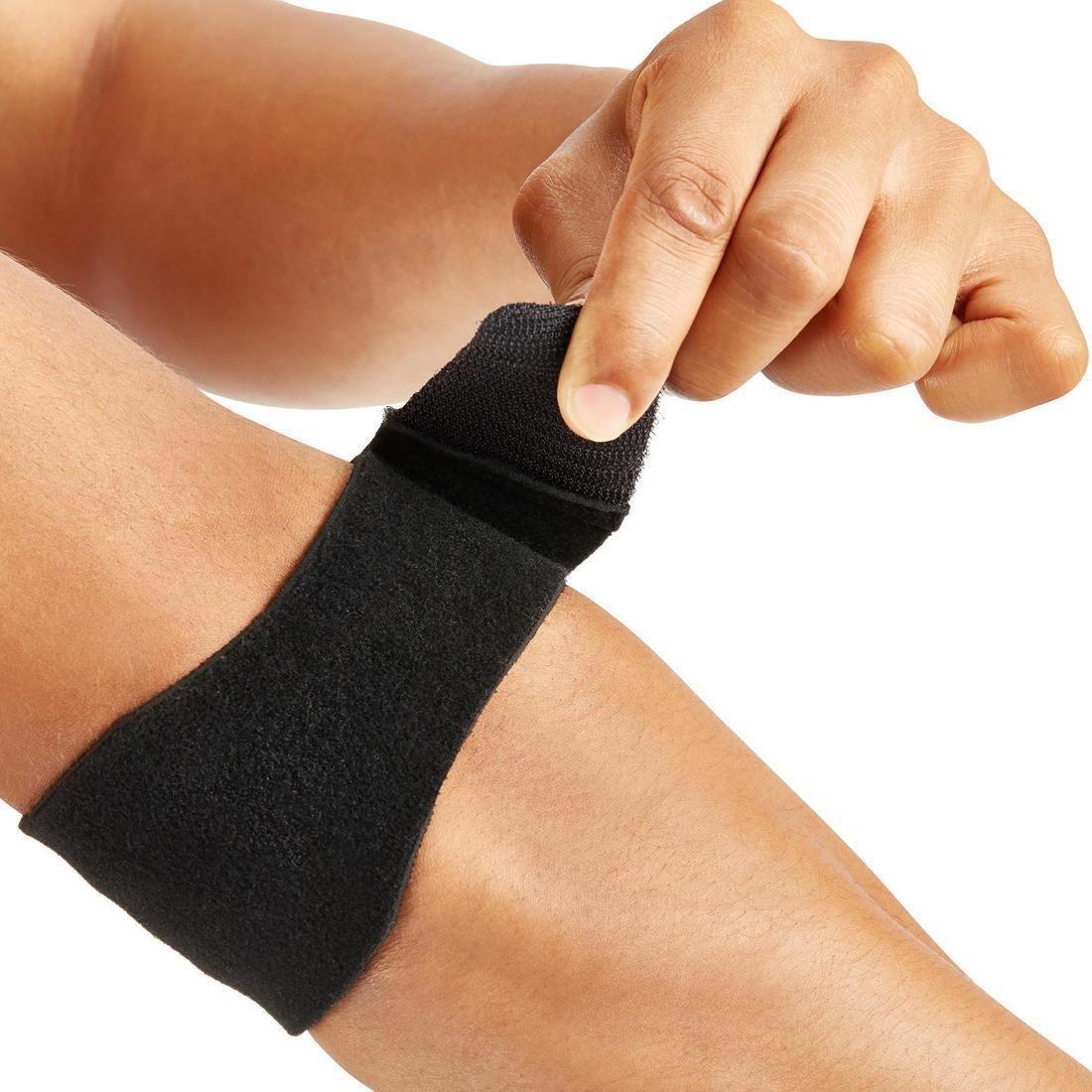 Men's/Women's Left/Right Supportive Elbow Strap, Black, No Color, large image number 11