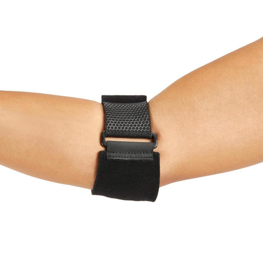 Men's/Women's Left/Right Supportive Elbow Strap, Black, No Color, large image number 12