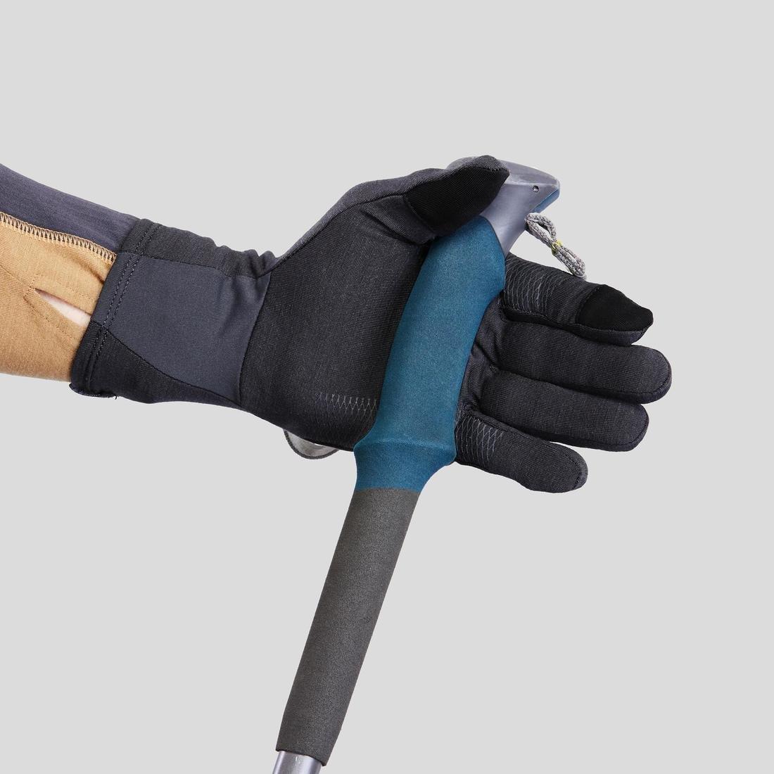 AdultVega Trekking Merino Wool Liner Gloves Trek500, Carbon Grey, , large image number 7