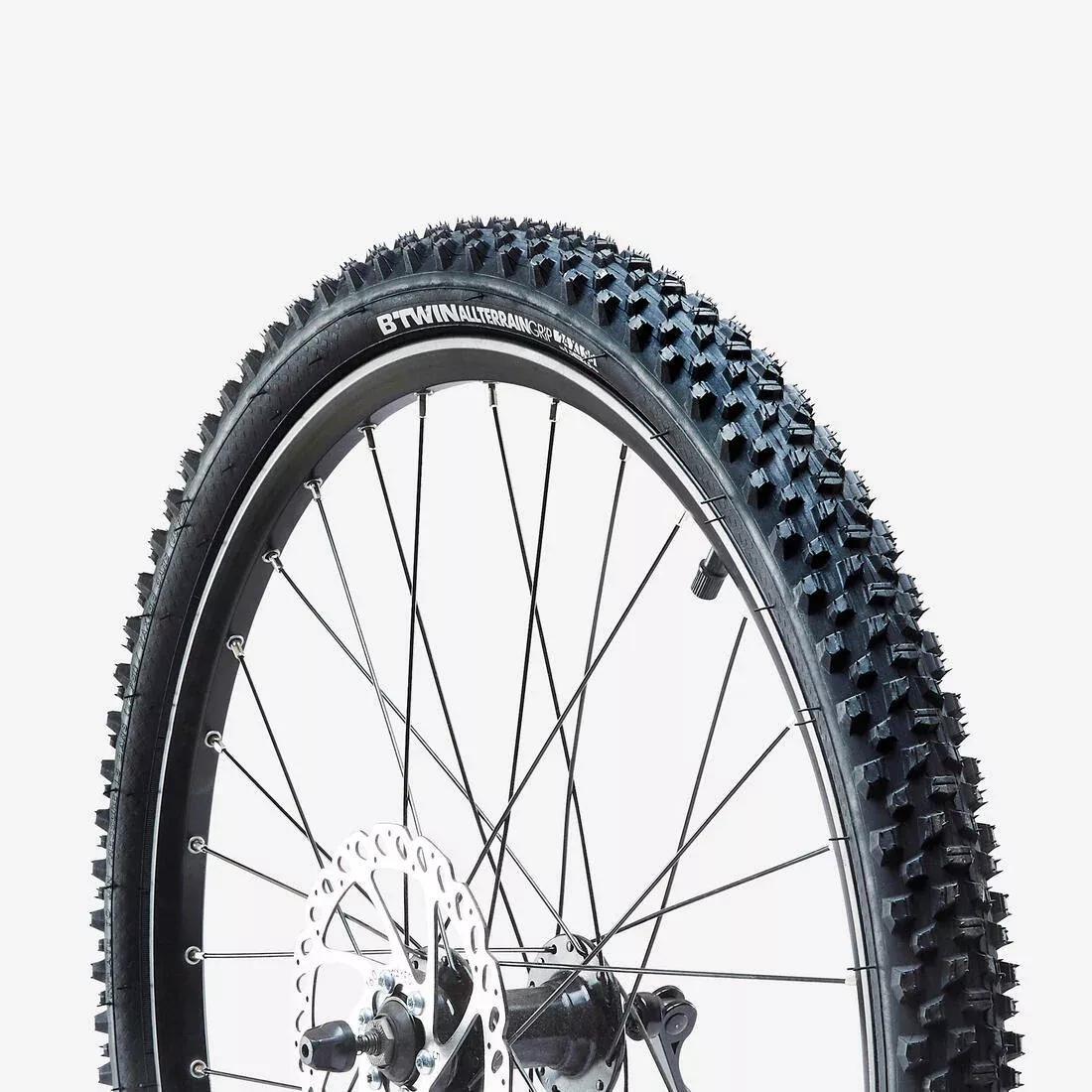 Kids All Terrain Grip Mountain Bike Tyre - 24X1.95, No Color, large image number 0