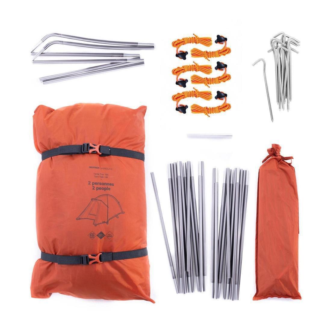 Freestanding 3-Season 2-Person Dome Tent, Orange, Dark Sepia, No Color, large image number 12
