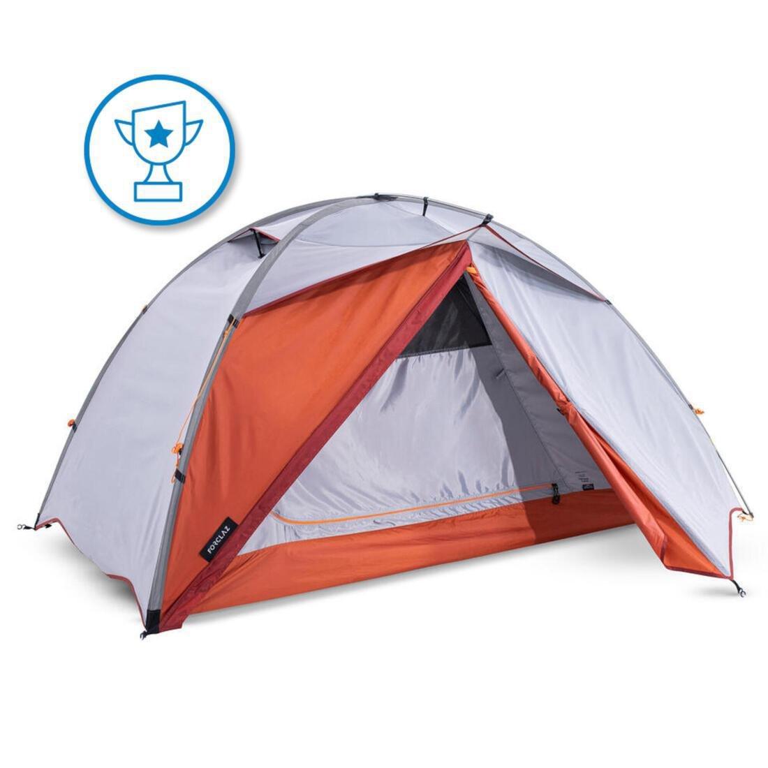 FORCLAZ - Trekking Dome Tent - 2 Person Mt500, Orange