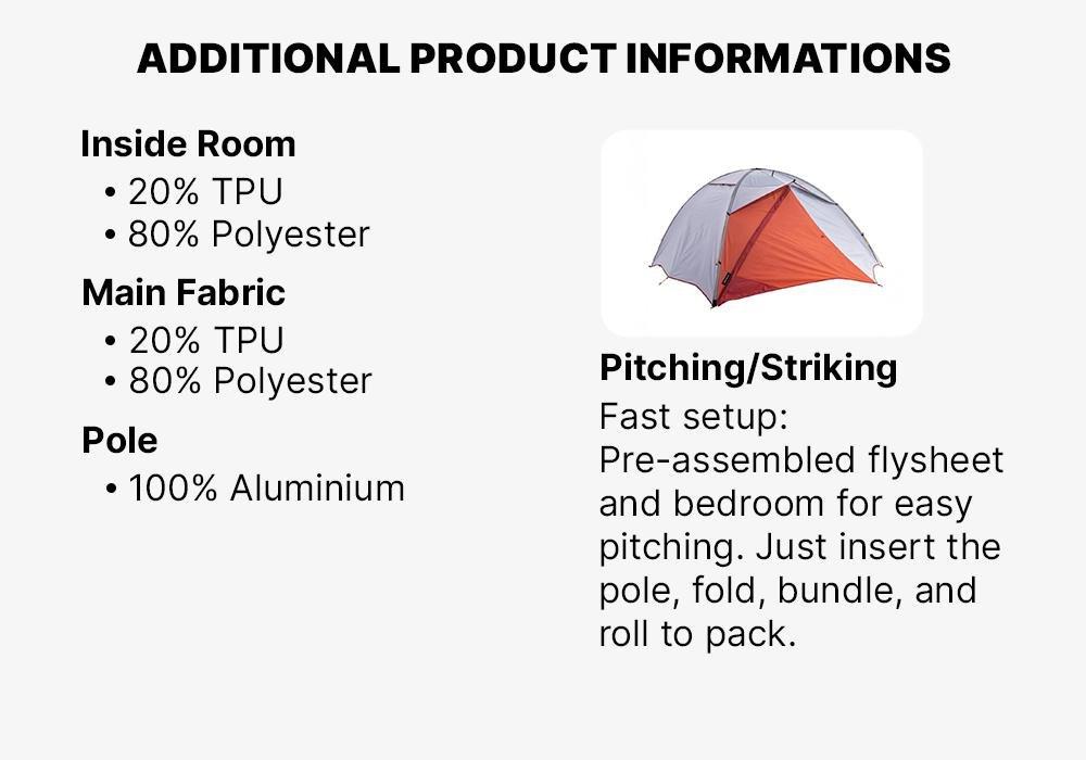 DEFAULT Dome Trekking Tent - 3 person - MT500, No Color, large image number 16