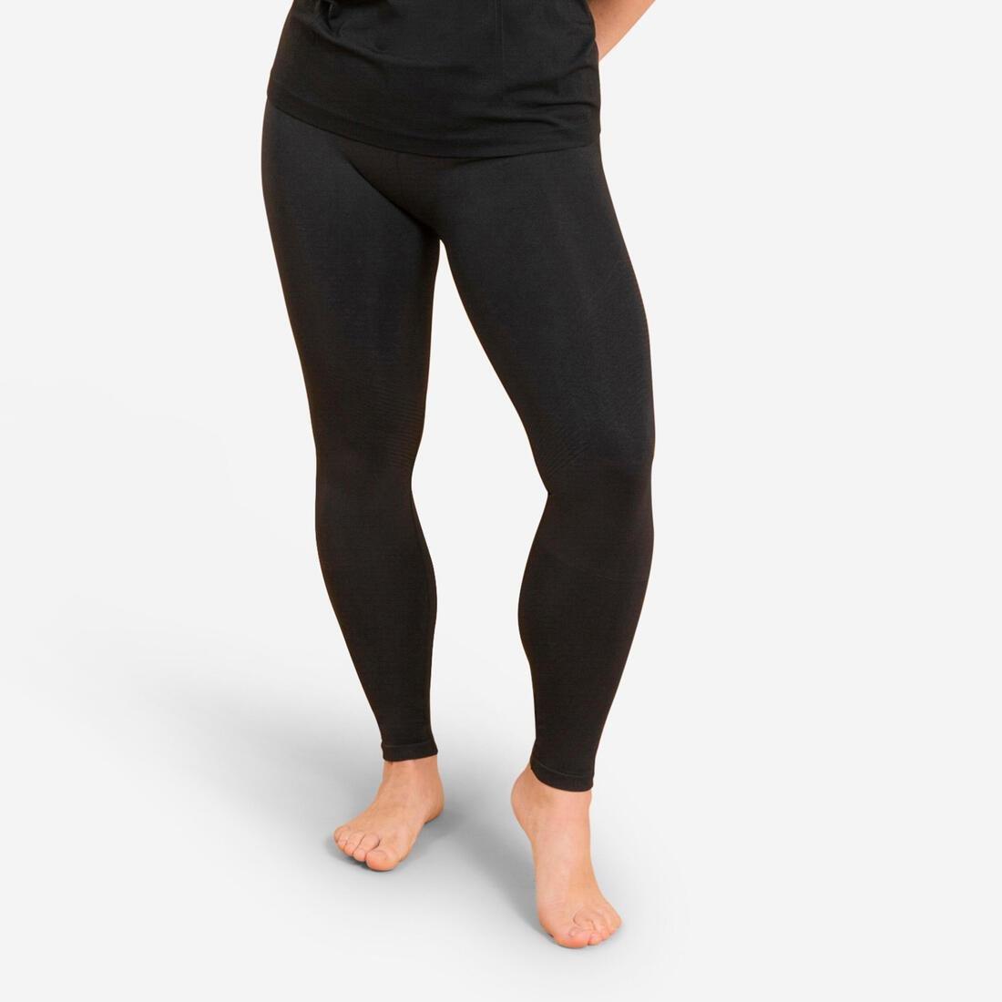 Women Seamless Long Yoga Leggings, Black, No Color, large image number 3