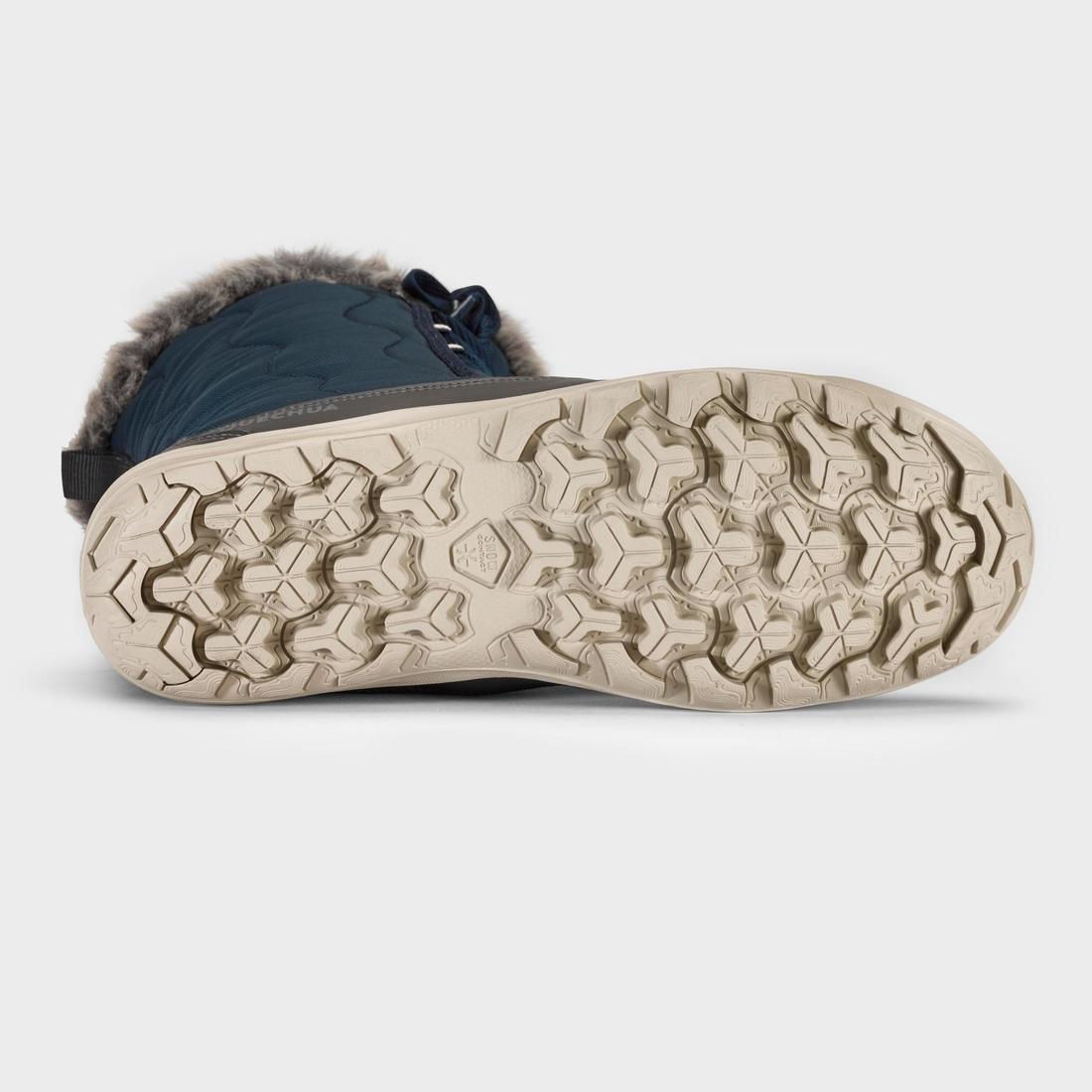 Women Warm Waterproof Snow Lace-Up Boots - Sh500, Blue, No Color, large image number 4