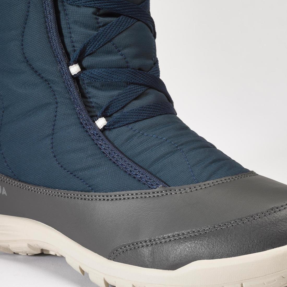 Women Warm Waterproof Snow Lace-Up Boots - Sh500, Blue, , large image number 6