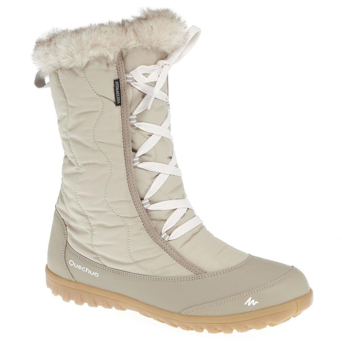 Women Warm Waterproof Snow Lace-Up Boots - Sh500, Blue, , large image number 7