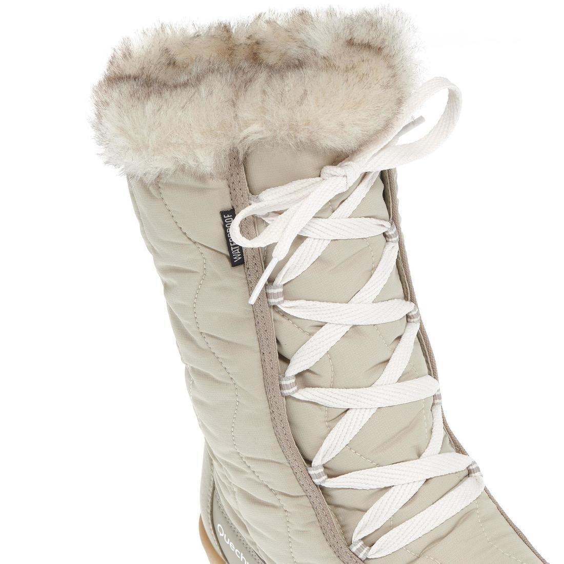 Women Warm Waterproof Snow Lace-Up Boots - Sh500, Blue, , large image number 13