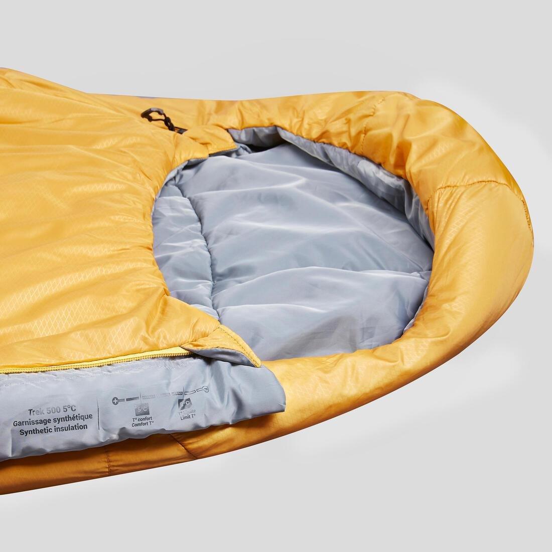 Hiking Sleeping Bag - Trek 500, Yellow, No Color, large image number 3