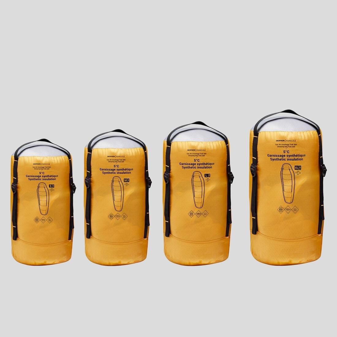 Hiking Sleeping Bag - Trek 500, Yellow, No Color, large image number 11