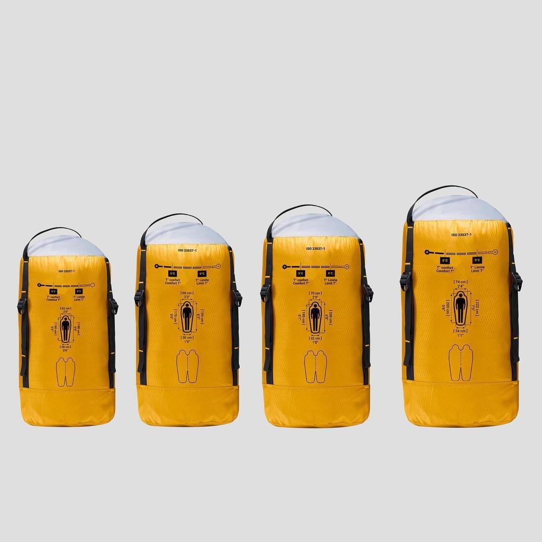 Hiking Sleeping Bag - Trek 500, Yellow, No Color, large image number 12