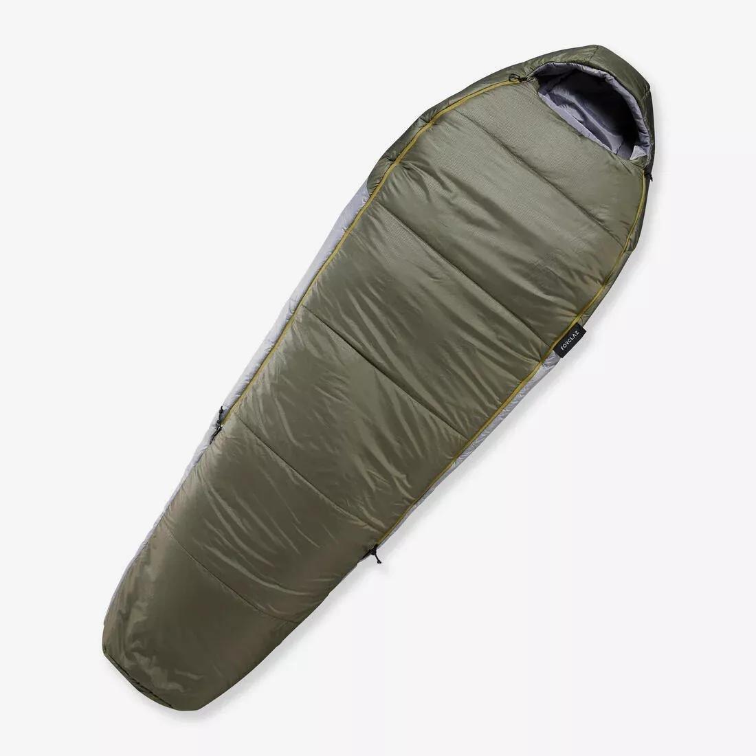 Trekking Mummy Sleeping Bag, Trek500 Wadding Twinnable, Green, , large image number 0