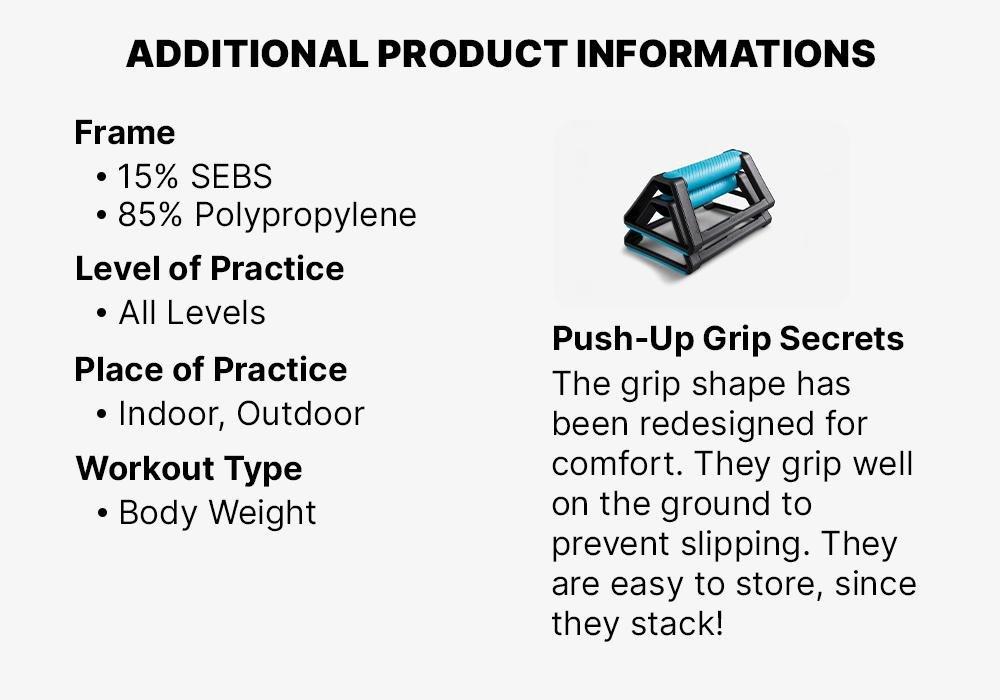 Push-Up Bar Grips, Blue, No Color, medium