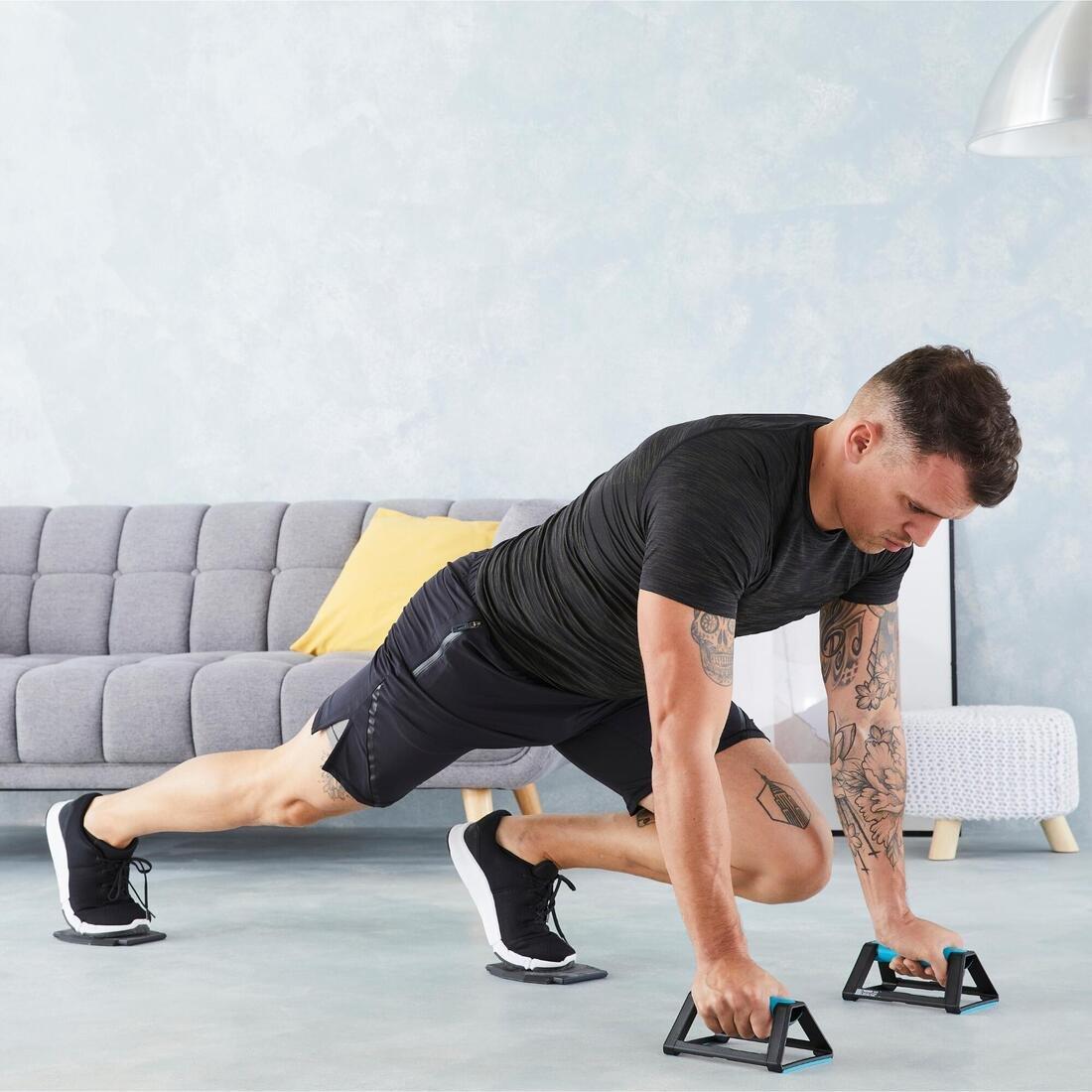 Strength Training 4-In-1 Push-Up Grips, Dark Petrol Blue, No Color, large image number 3