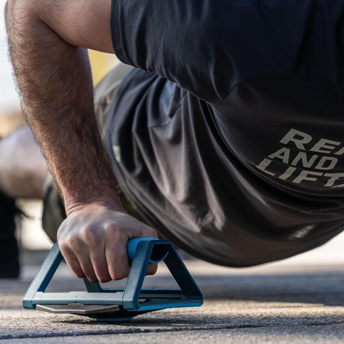 Strength Training 4-In-1 Push-Up Grips, Dark Petrol Blue, No Color, large image number 6