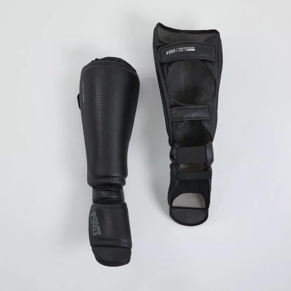 Adult Kickboxing Shin-Foot Guard 900, Black, , large image number 0