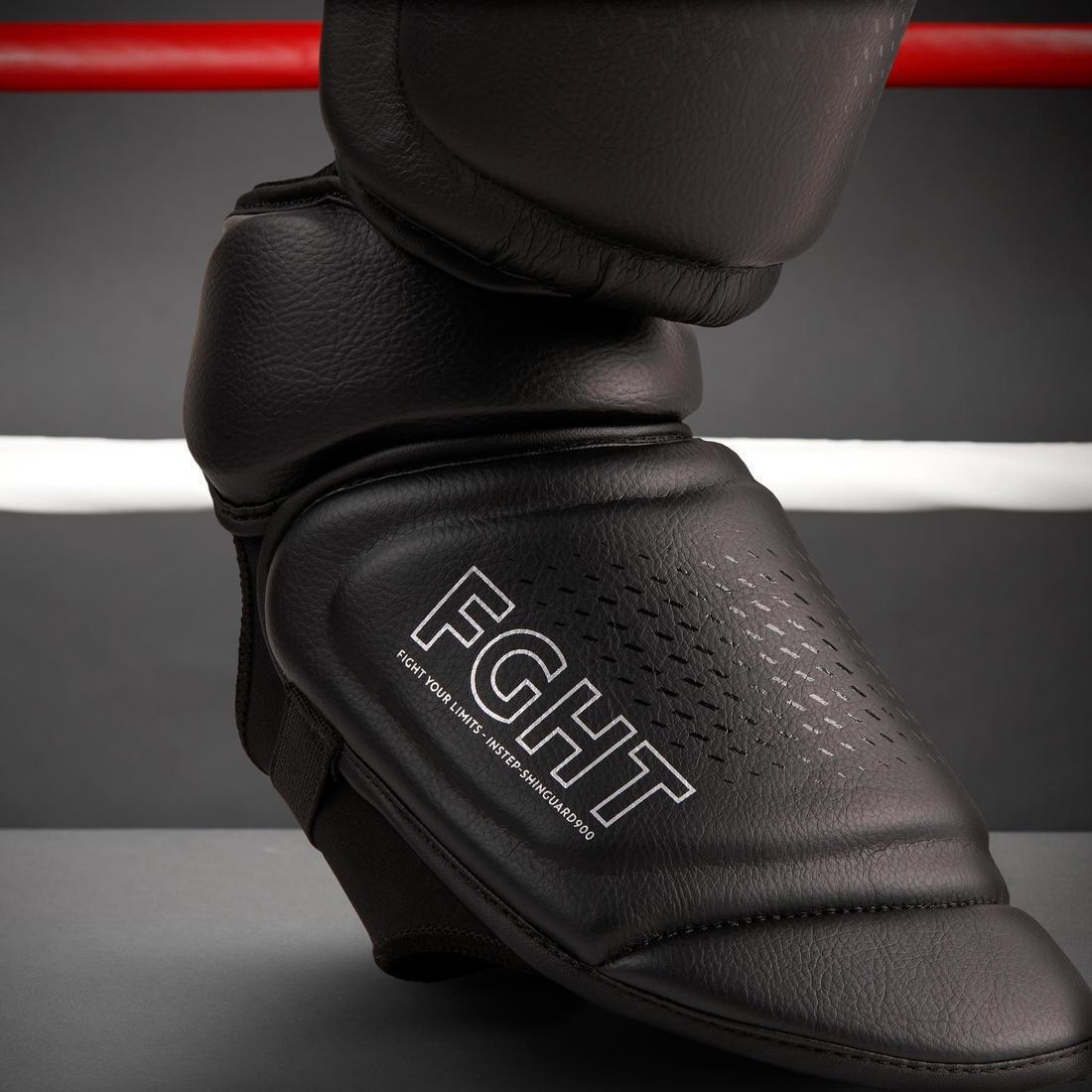 Adult Kickboxing Shin-Foot Guard 900, Black, , large image number 1