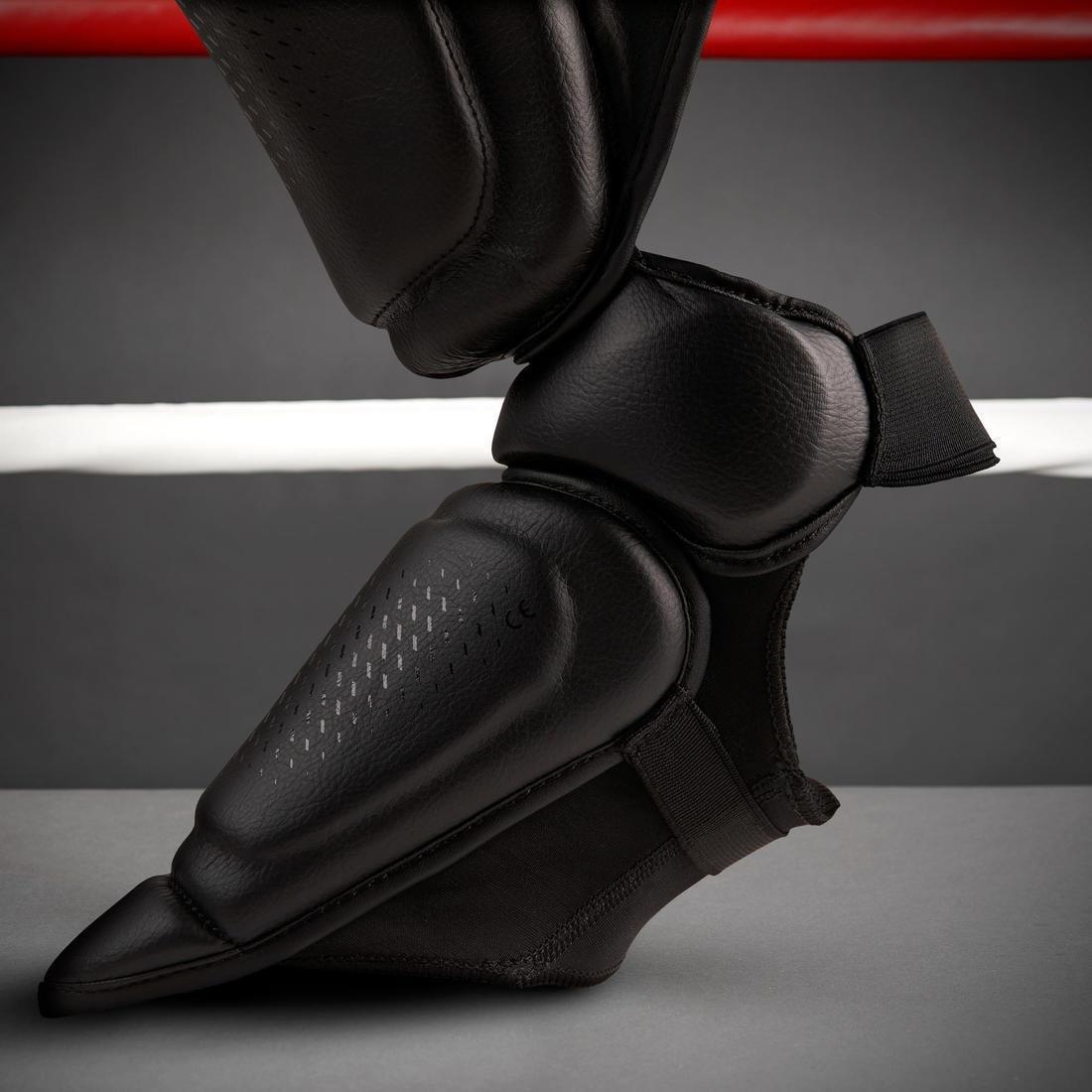 Adult Kickboxing Shin-Foot Guard 900, Black, , large image number 2