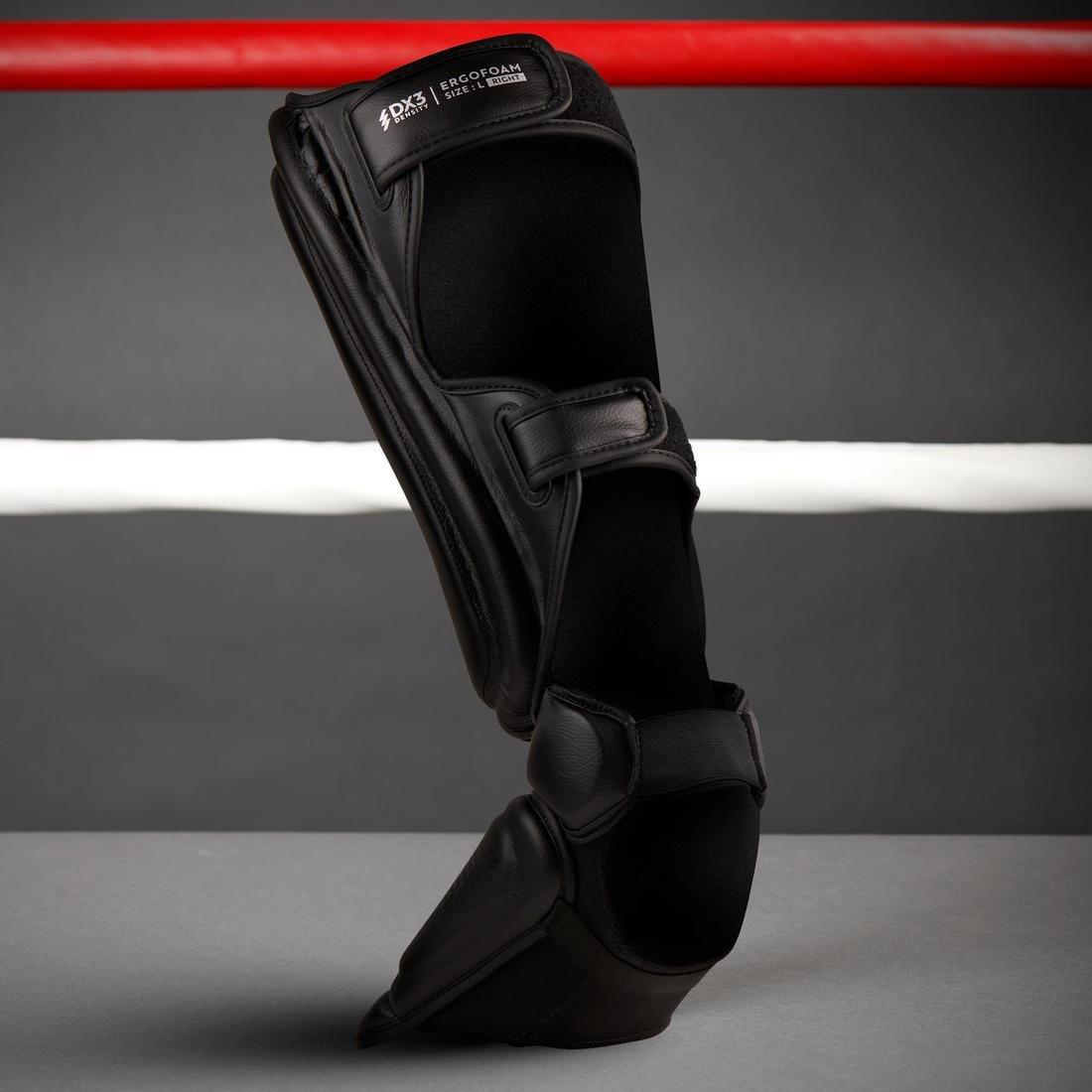 Adult Kickboxing Shin-Foot Guard 900, Black, , large image number 4
