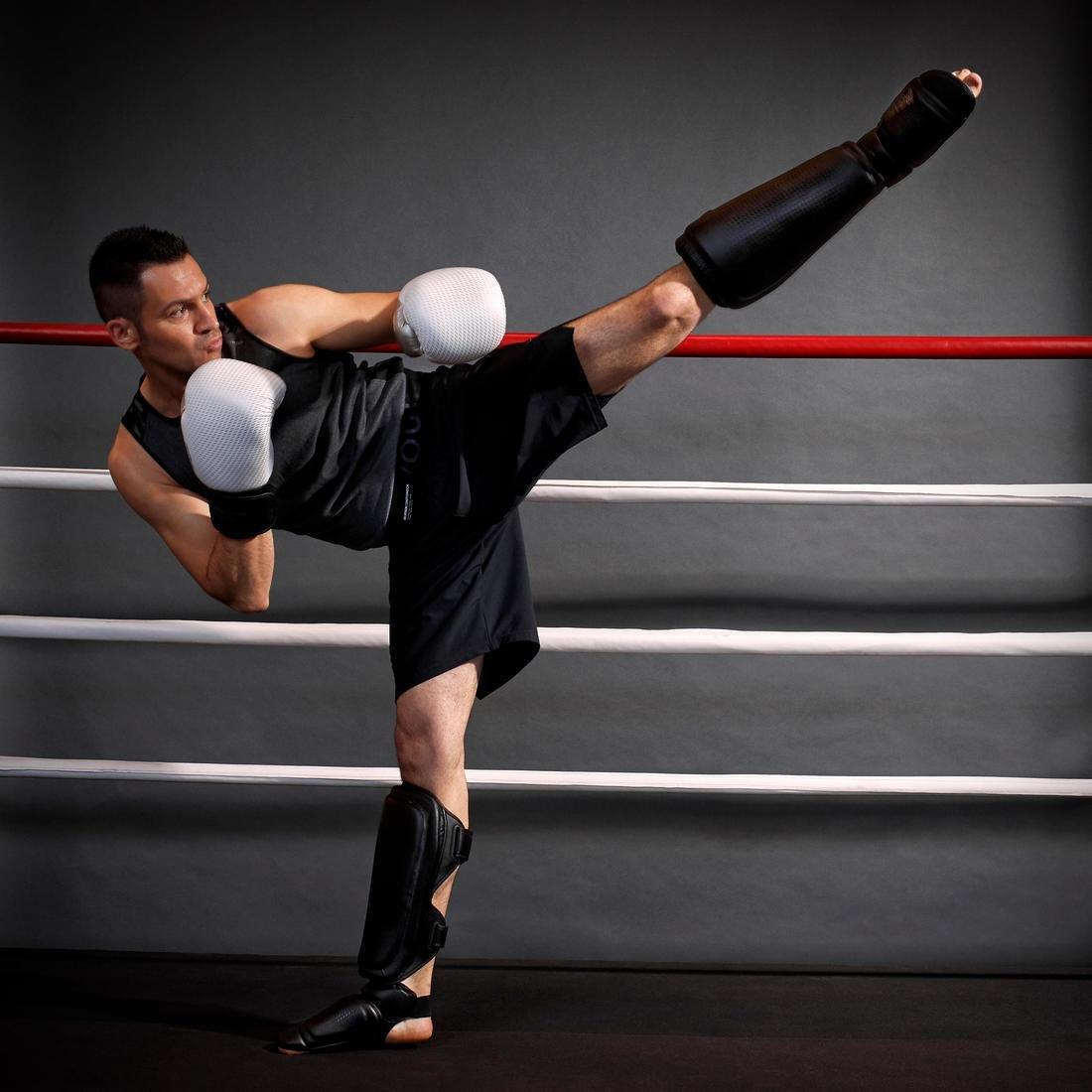 Adult Kickboxing Shin-Foot Guard 900, Black, , large image number 9