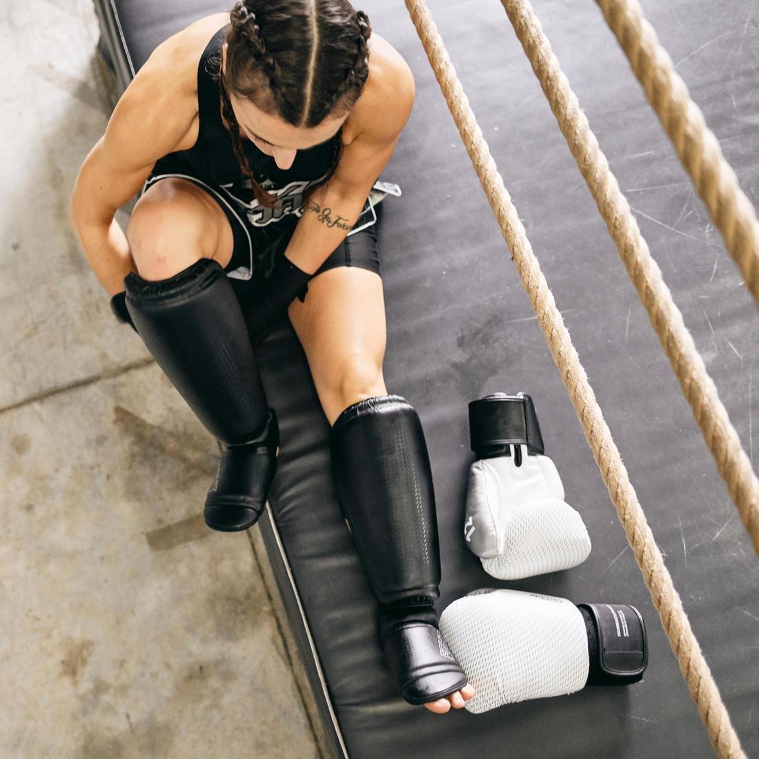 Adult Kickboxing Shin-Foot Guard 900, Black, , large image number 11
