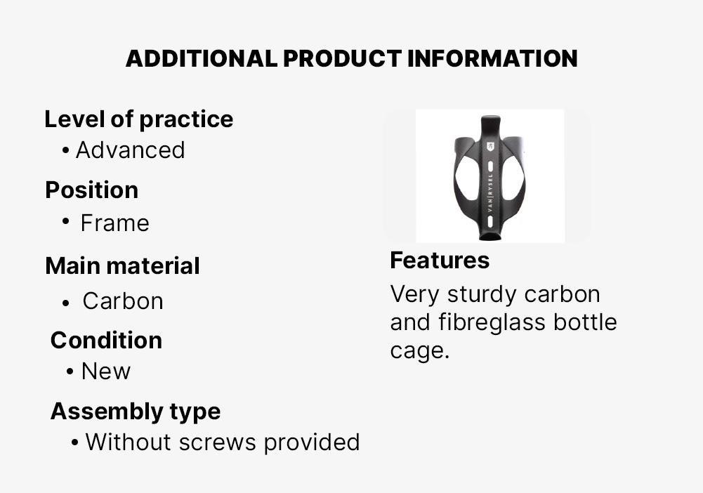 900 Road Bike Carbon Bottle Cage, Black, No Color, large image number 2