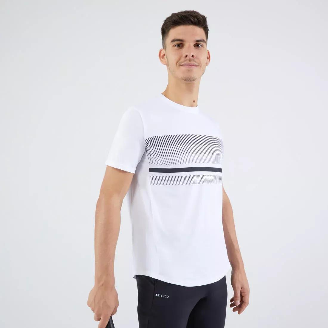 Men Tennis T-Shirt - Tts100, White, , large image number 1