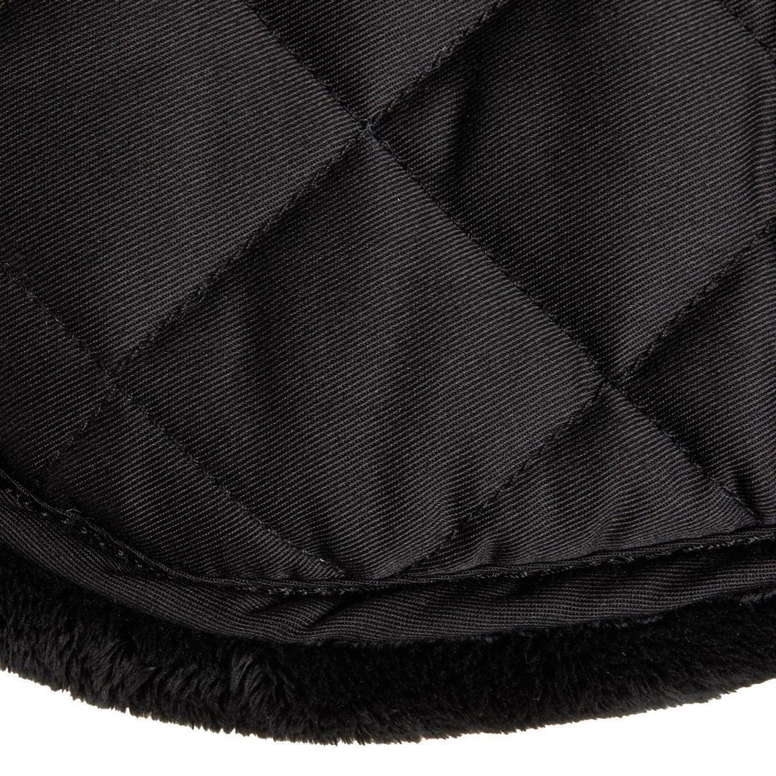 Synthetic Sheepskin Horse And Pony Saddle Pad 500, Black, No Color, large image number 5