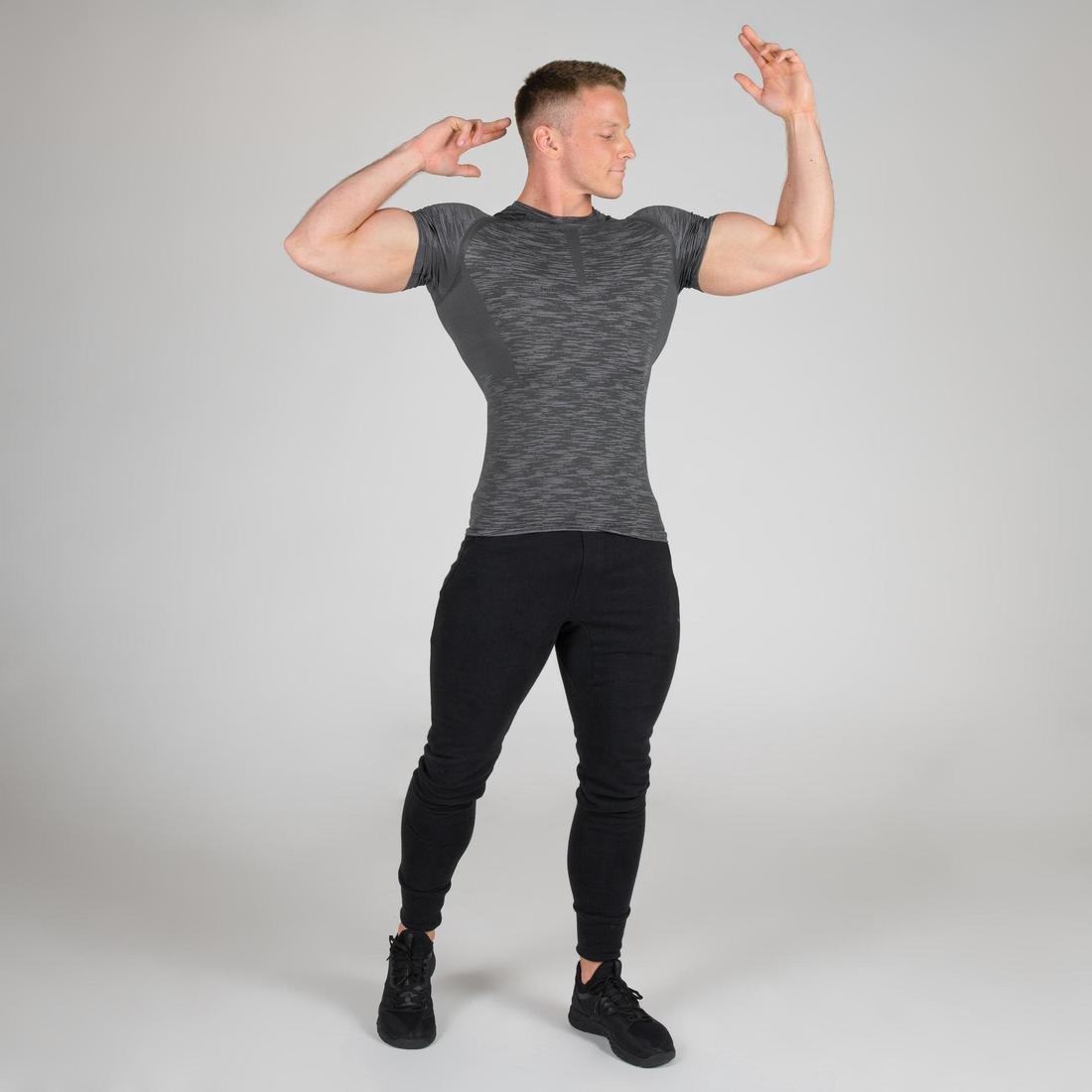 Weight Training Compression T-Shirt, Grey, , large image number 3