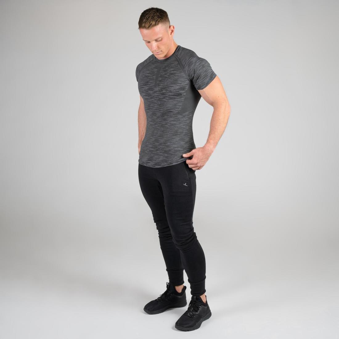Weight Training Compression T-Shirt, Grey, , large image number 5