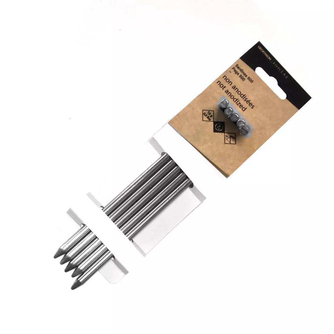 DEFAULT Non-anodised aluminium pegs - MT500 - 15g (x5), , medium