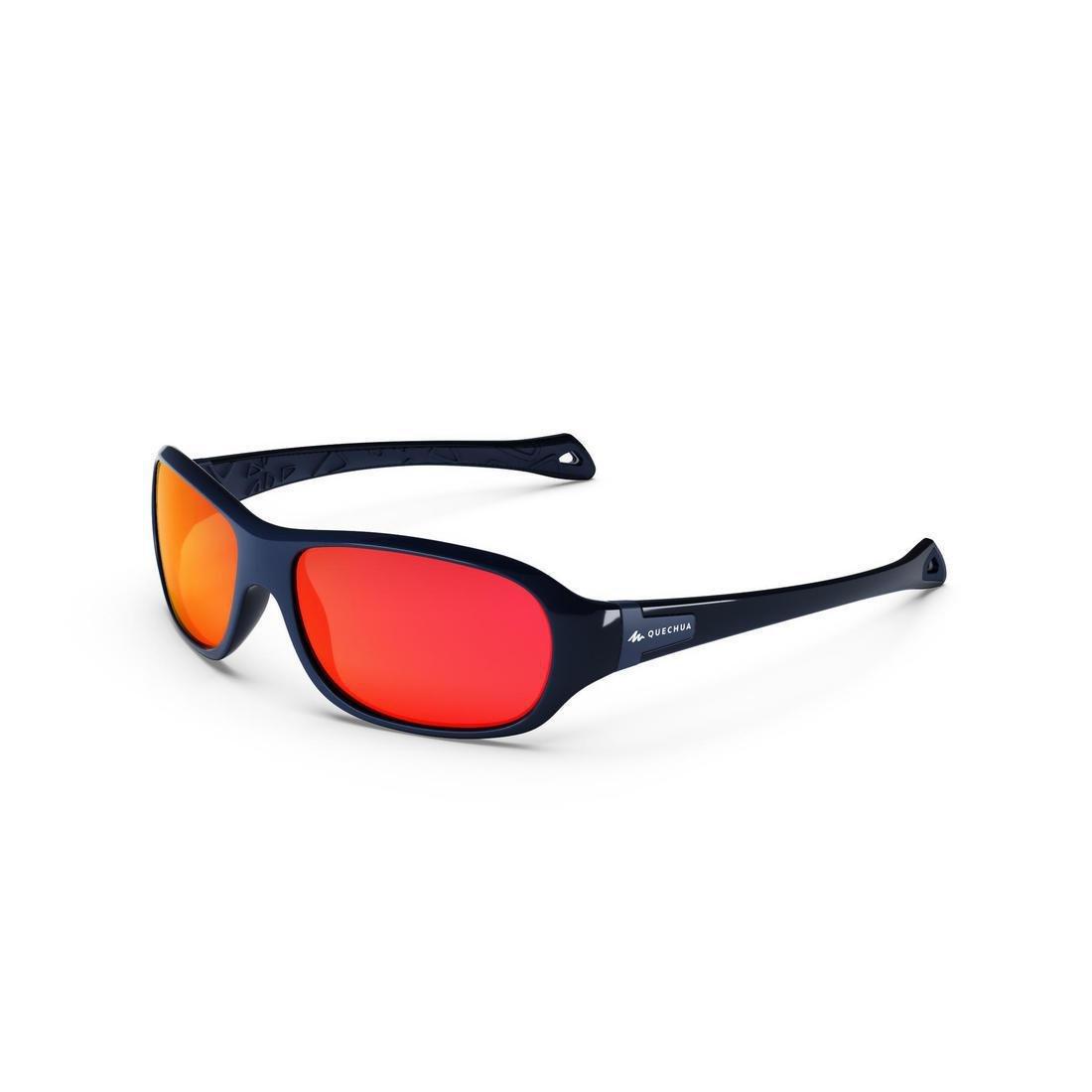 Kids Hiking Sunglasses Category 4 Mh T500, Navy Blue, No Color, large image number 0