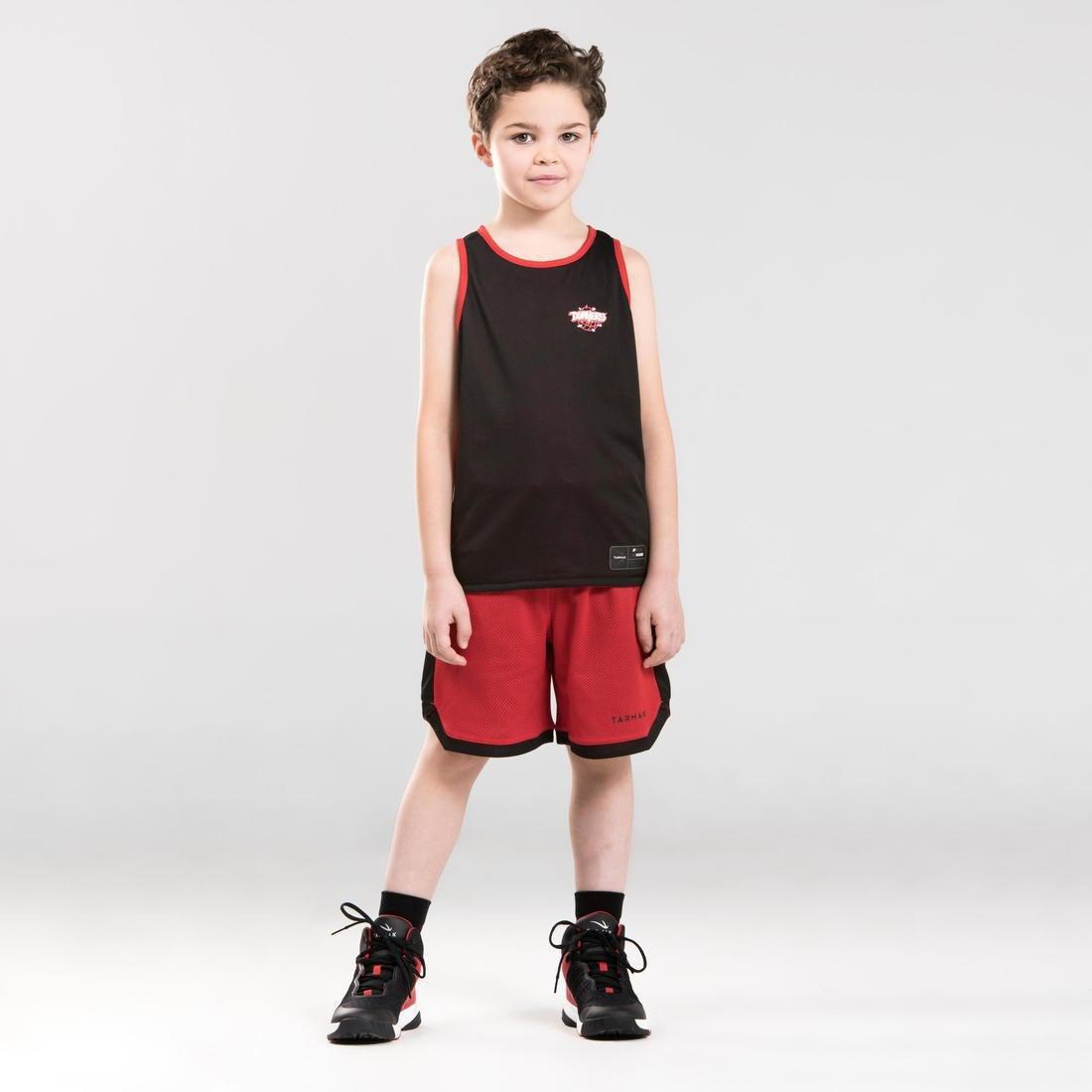 Sh500RBoys/Girls Intermediate Basketball Reversible Shorts, Scarlet Red, , large image number 2