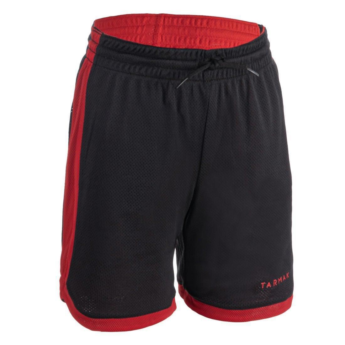 SH500 R Boys'/Girls' Intermediate Basketball Reversible Shorts, Scarlet Red, No Color, large image number 4
