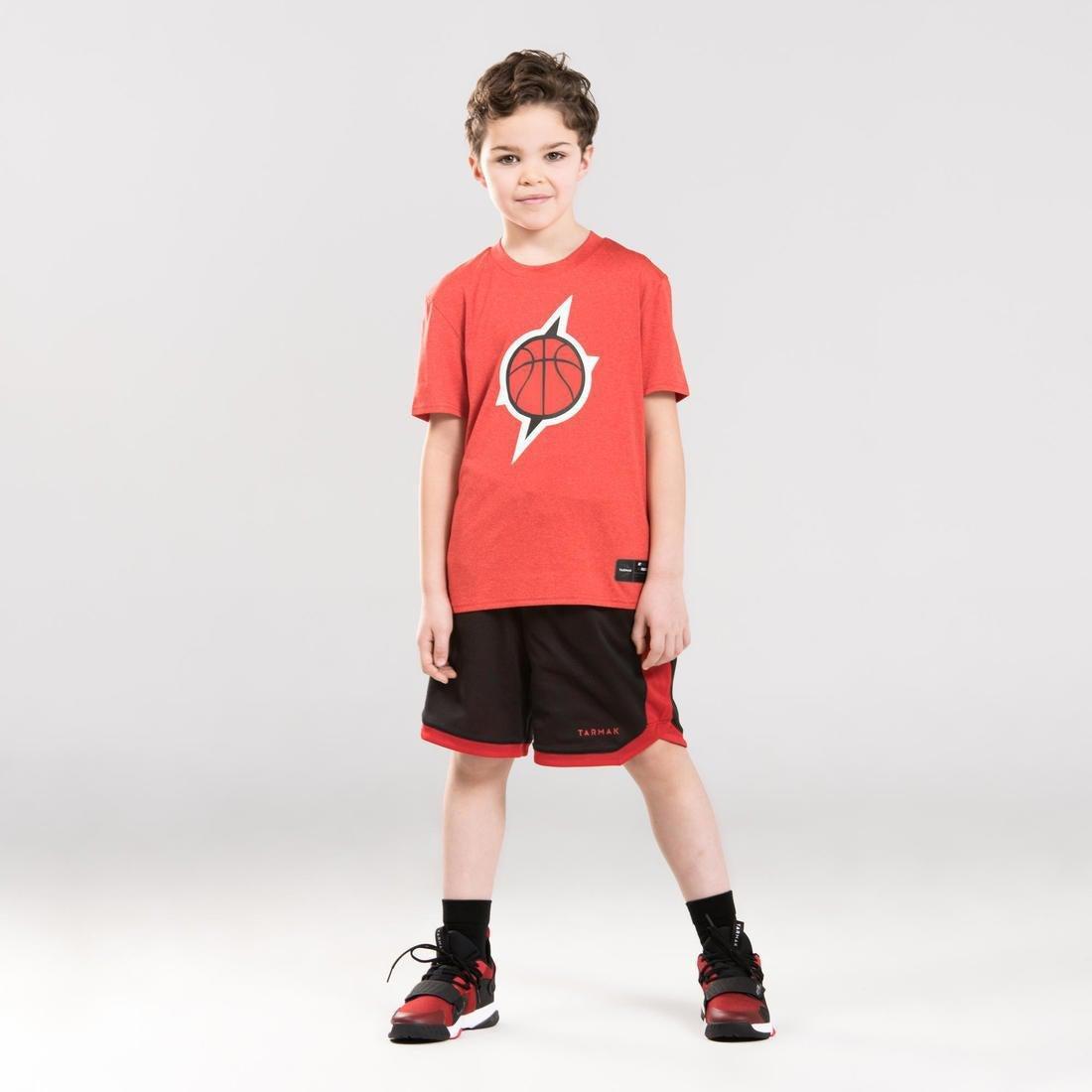 SH500 R Boys'/Girls' Intermediate Basketball Reversible Shorts, Scarlet Red, No Color, large image number 5