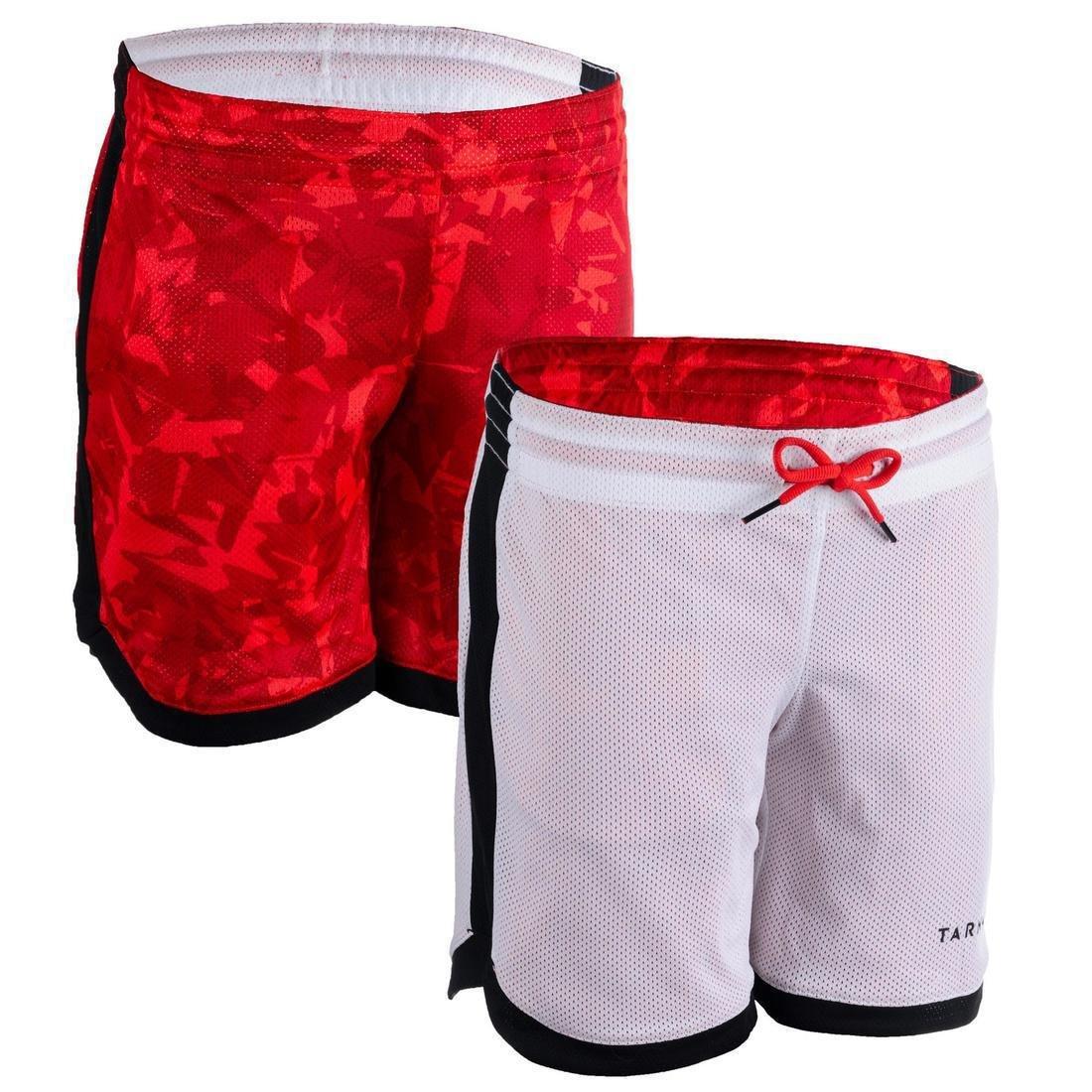 SH500 R Boys'/Girls' Intermediate Basketball Reversible Shorts, Scarlet Red, No Color, large image number 7