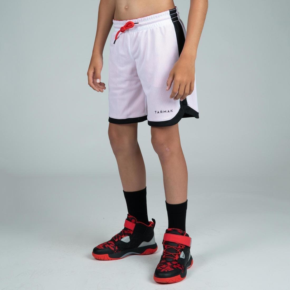 SH500 R Boys'/Girls' Intermediate Basketball Reversible Shorts, Scarlet Red, No Color, large image number 13