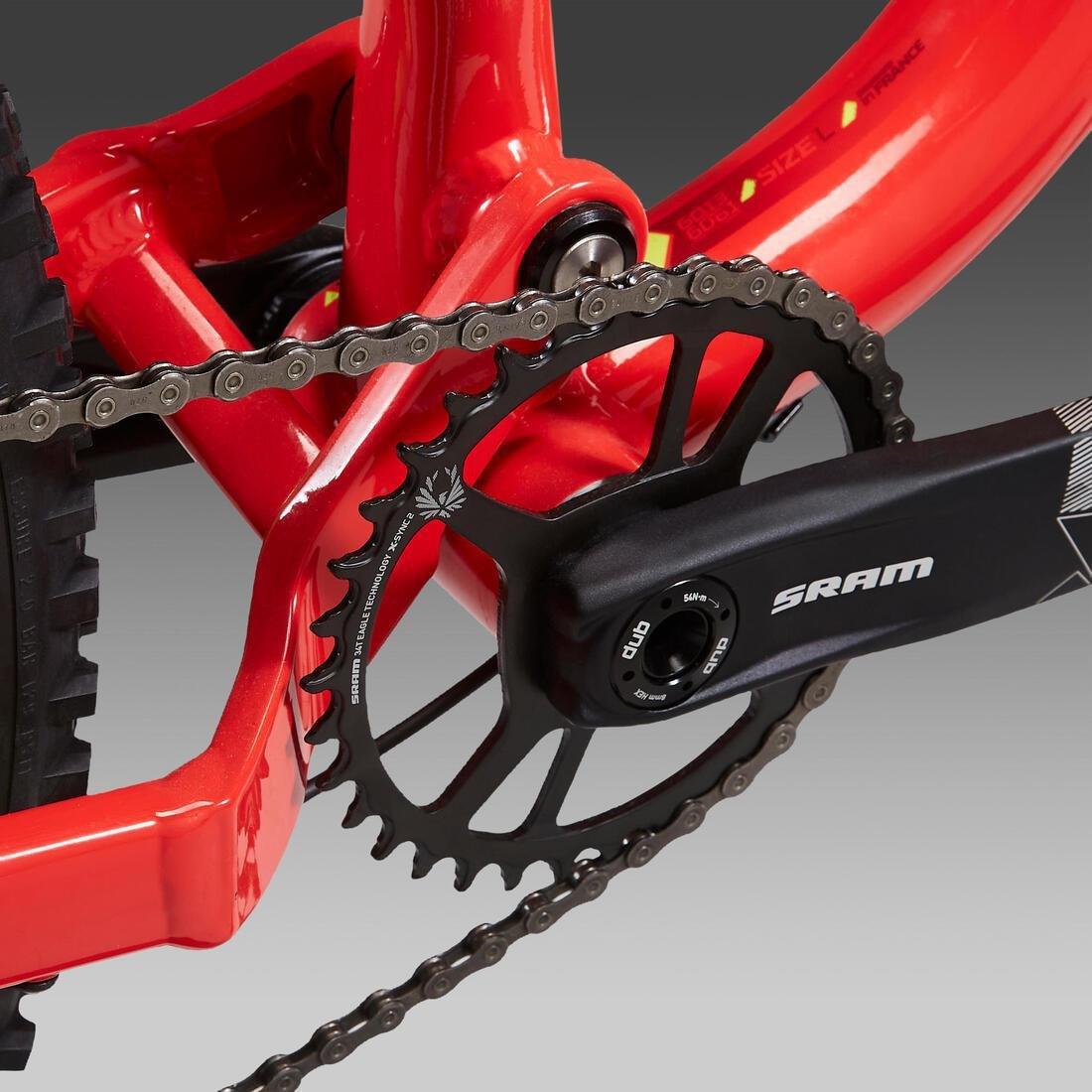 FLUO FLAME ORANGE 29 Inch MOUNTAIN BIKE FULL SUSPENSION ROCKRIDER XC 100 SRAM NX  - RED/YELLOW, , large image number 7