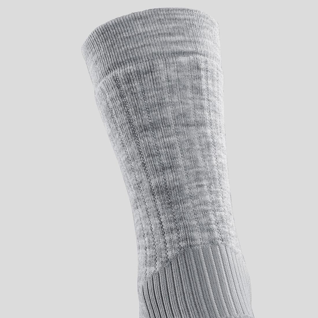 Unisex Warm Hiking Socks - Sh100 X-Warm Mid - 2 Pairs, Grey, 5401_000, large image number 6