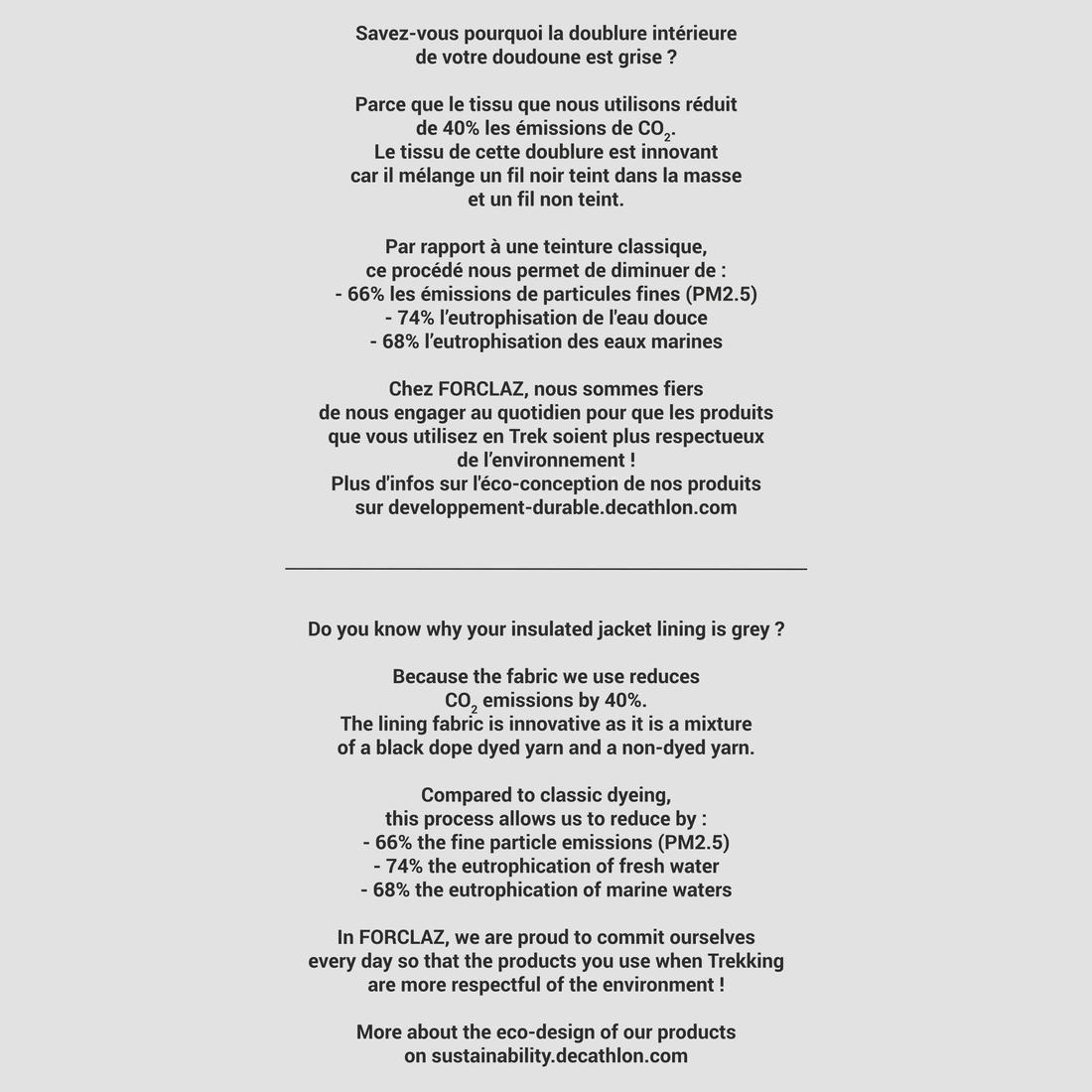 Trek 100 Men's Padded Hiking Jacket, Black, No Color, large image number 6