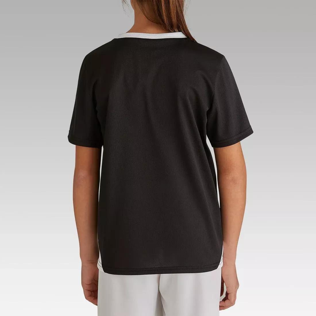 Kids' Football Jersey F100, Black, No Color, large image number 6