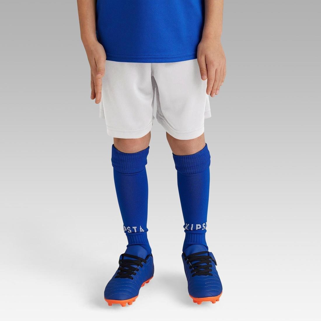 Kids Football Shorts F100, Bright Indigo, No Color, large image number 3